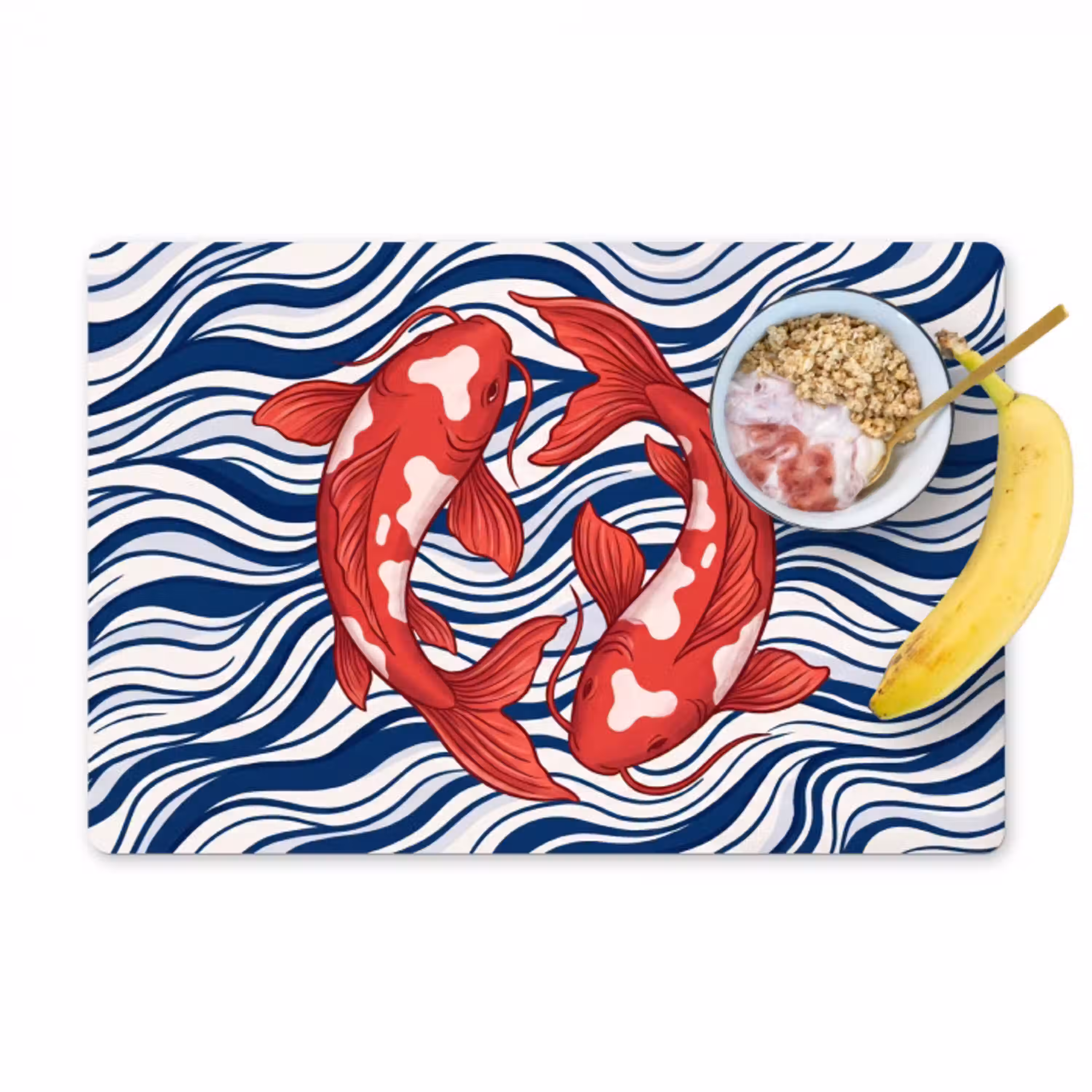 Vis - Water - Natuur - Illustratie - Rood Placemat vinyl groot -zzzproduct_Kitchenyeah-website