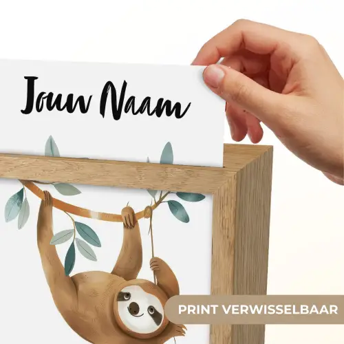 Luiaard - Dier - Jungle dieren Light Box met kabel (Kinderlampje) klein -USP_websiteprintNL