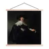 Het huwelijksportret van Marten Soolmans - Rembrandt van Rijn textielposter latten blank klein -3d