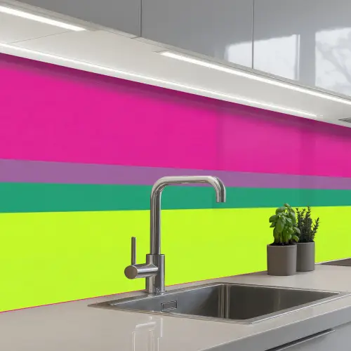 Strepen - Modern - Kleurrijk keuken achterwand 2 middel -3d_schuin