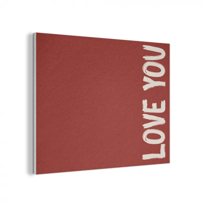 Schuin - Loveyou - Rood PET vilt klein -3d