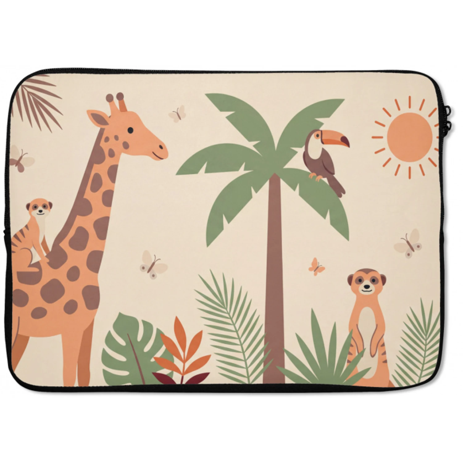 Dieren - Tropisch - Safari - Kleurrijk laptophoes neopreen klein -zkaufland3dotto
