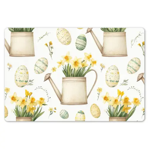 Gieter - Bloemen - Eieren Placemat vinyl groot -zzsfeer1_Kitchenyeah-website