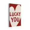 Lucky - Hart - Rood aluminium wit klein -3d