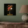 Boeket - Oranje - Gouden - vaas aluminium wit klein -sfeer2