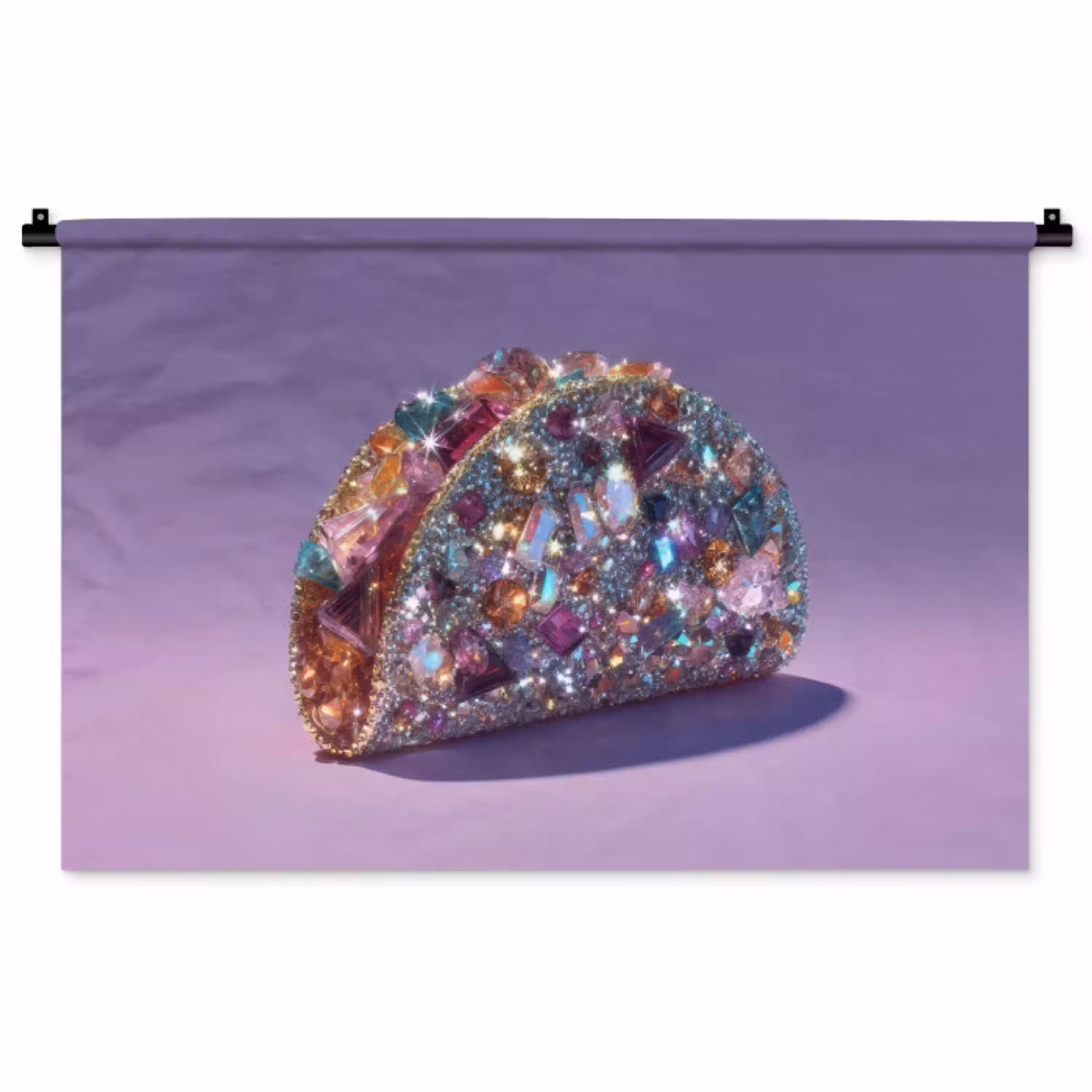 Edelstenen - Glitters - Paars - Kleurrijk Wandkleed katoen middel -zz3d