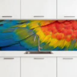 Veren - Ara - Kleurrijk keuken achterwand 2 middel -3d