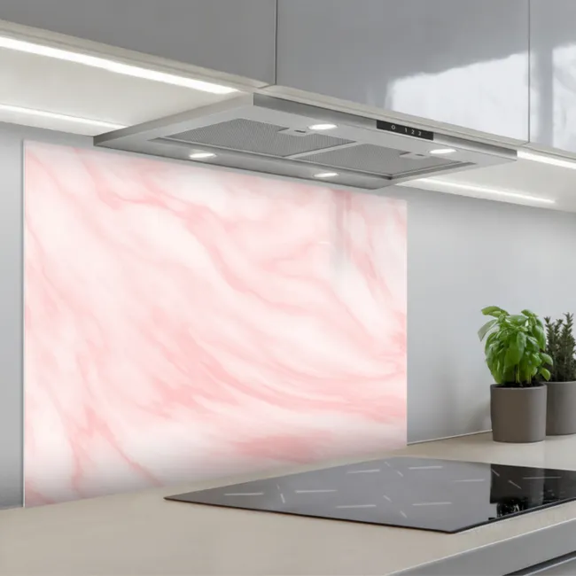 Paraschizzi cucina - Marmo - Rosa - Bianco - Lusso - Look marmoreo