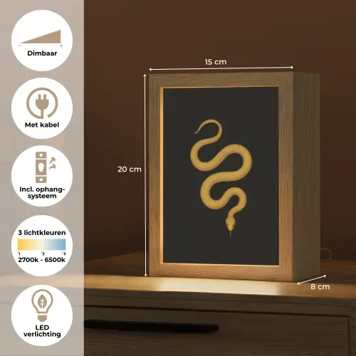 Slang - Minimalistisch - Goud Light Box met kabel (Tafellamp) klein -USP_NL