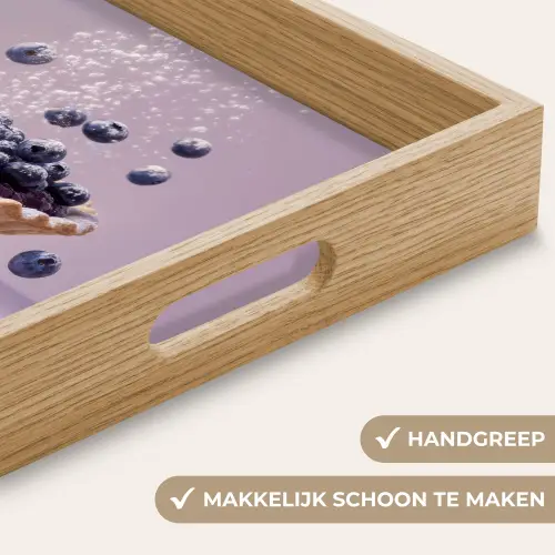 Eten - Taart - Bessen - Blauw Dienblad Rechthoek middel -USP_HandgreepNL