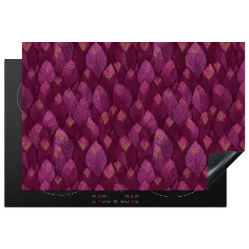 Bladeren - Patroon - Burgundy Inductie beschermer vinyl 3mm klein 276 -3d