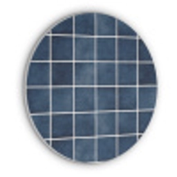 Tegel - Modern - Blauw Akoestische PET Vilt - Rond klein 838 -3d