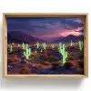 Neon cactussen - Woestijn - Zonsondergang Dienblad Rechthoek middel -z3d_shopping