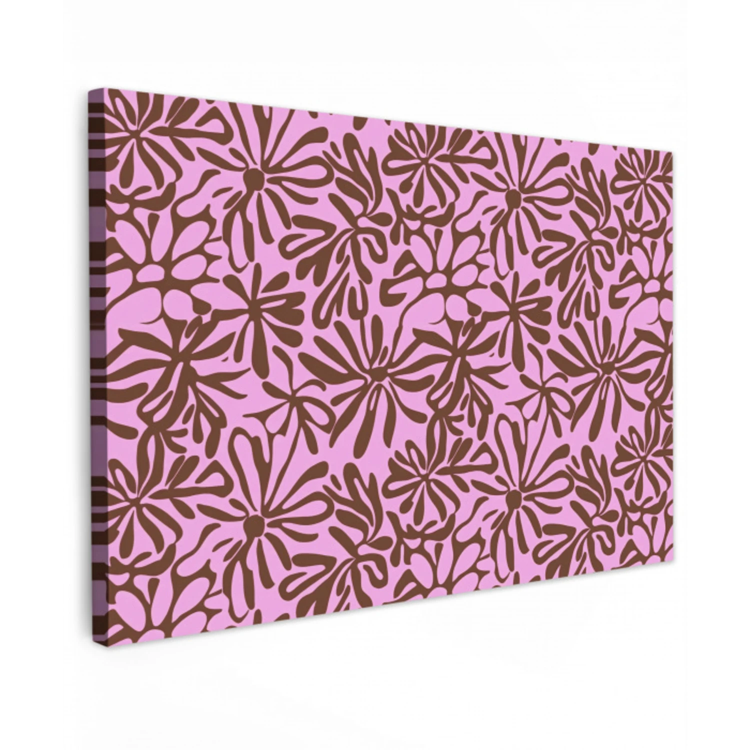 Organisch - Patroon - Roze Tuinposter op houten frame 2 cm dik klein 845 -3d