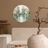 Abstract - Blokken - Goud - Skyline Wandcirkel kunststof plaat 5mm dik klein -sfeer1