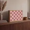 Waaier -  Roze - Rood Light Box met batterij (Wandlamp) middel 907 -sfeer2