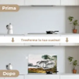 Italiaans landschap parasoldennen - Kunst - Hendrik Voogd - Schilderij - Zwart wit - Oude meesters keuken achterwand spatscherm klein -voor_na_IT