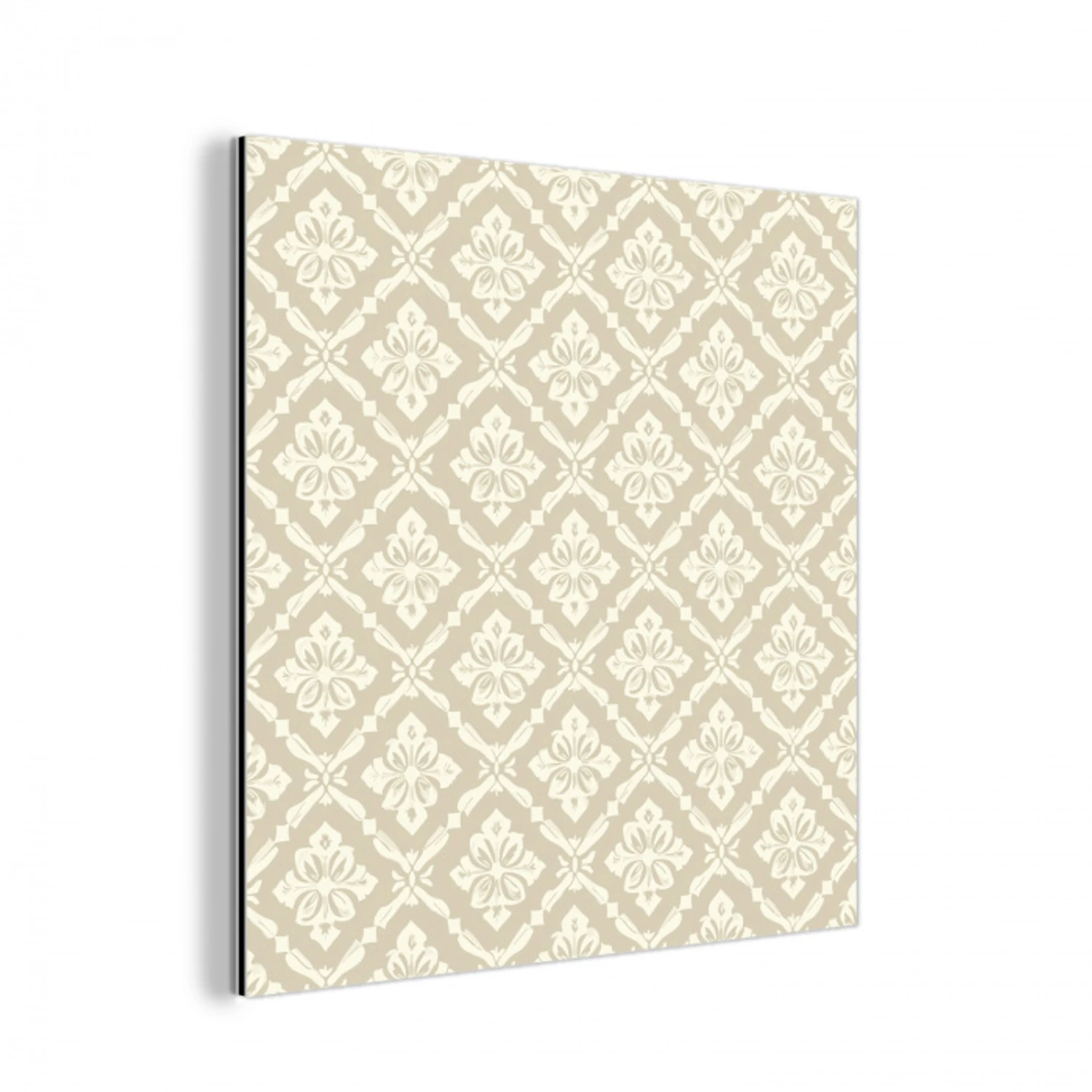 Floraal - Ornament - Beige aluminium wit klein 46 -3d