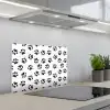 Paw - Pattern -Black keuken achterwand spatscherm klein 900 -3d_schuin