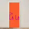 Oh la la - Oranje - Roze - Scheeflettertype deurposter klein -3d_beige