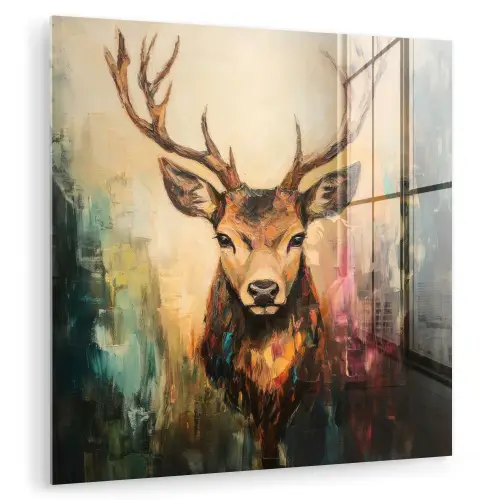 Hert - Geverfd - Gewei - Bruin plexiglas 5mm klein -zzzproduct_nieuw