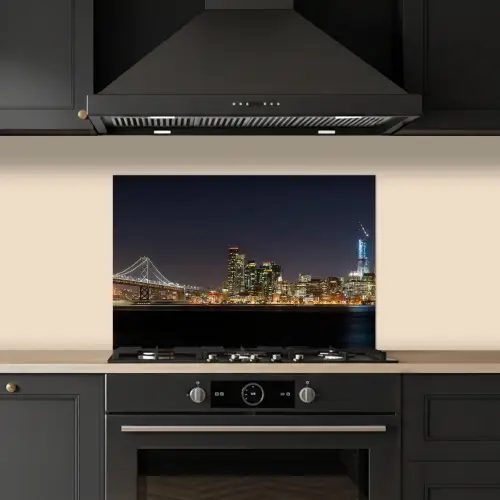 Verlichting - Hemel - Wolkenkrabbers - Skyline keuken achterwand spatscherm klein -sfeer1