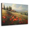 Klaprozen - Rood - Heuvels - Landschap Textielframe zwart klein -3d