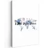 Quote - Wereldkaart - Explore - Aquarel Tuinposter op houten frame 2 cm dik middel -3d