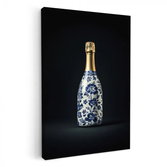 Champagne - Bloemen - Goud - Chique KitchenYeah - Keuken - Canvas klein -3d