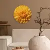Geel - Chrysant - Zachtheid Wandcirkel kunststof plaat 5mm dik klein -sfeer1