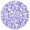 Patronen - Beige - Blauw - Lijnen Wandcirkel plexiglas klein 852 -3d