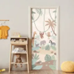 Jungle - Dieren - Groen deurposter klein -sfeer4