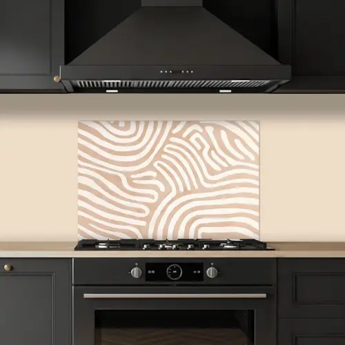 Beige - Aardspatroon keuken achterwand spatscherm klein -sfeer1