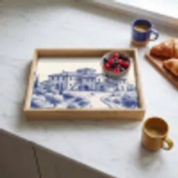 Rustiek - Landgoed - Blauw Dienblad Rechthoek middel -sfeer2