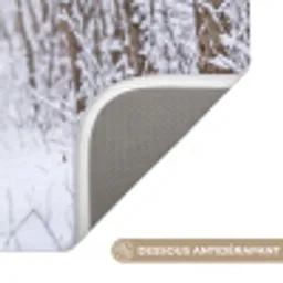 Hert - Winter - Bos - Natuur - Wit Badmat klein -USP_AntislipFR