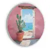 Zee - Roze - Cactus Akoestische PET Vilt - Rond klein -3d