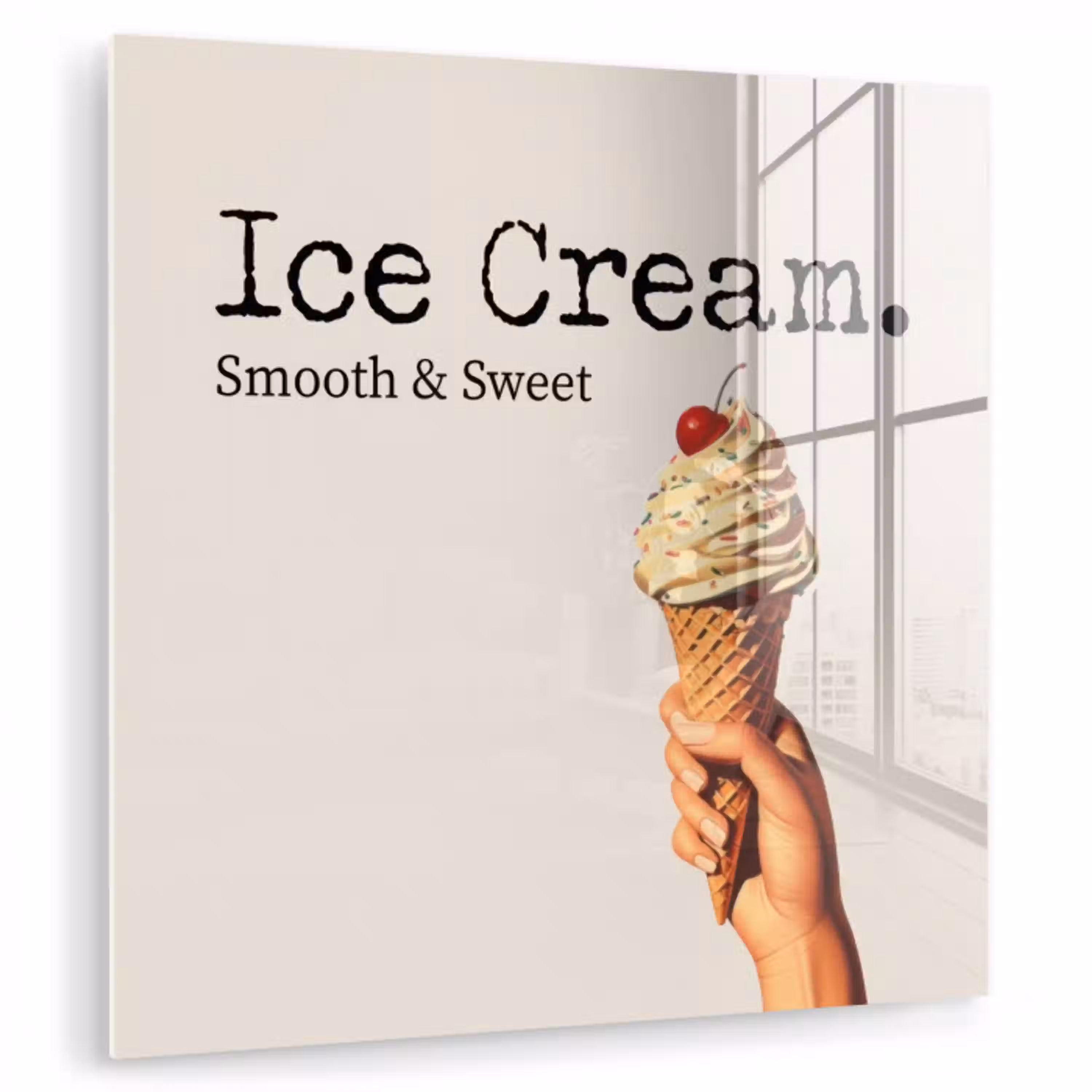 Ice cream - Softijs - Kleurrijk - Kers plexiglas 5mm klein -zzzproduct_nieuw