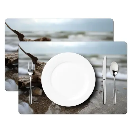 Schelp - Strand - Blauw - Zee Placemat vinyl groot -zzsfeer2_Kitchenyeah-website