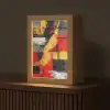 Abstracte kunst - Goud - Zwart Light Box met kabel (Tafellamp) klein -z3d_website