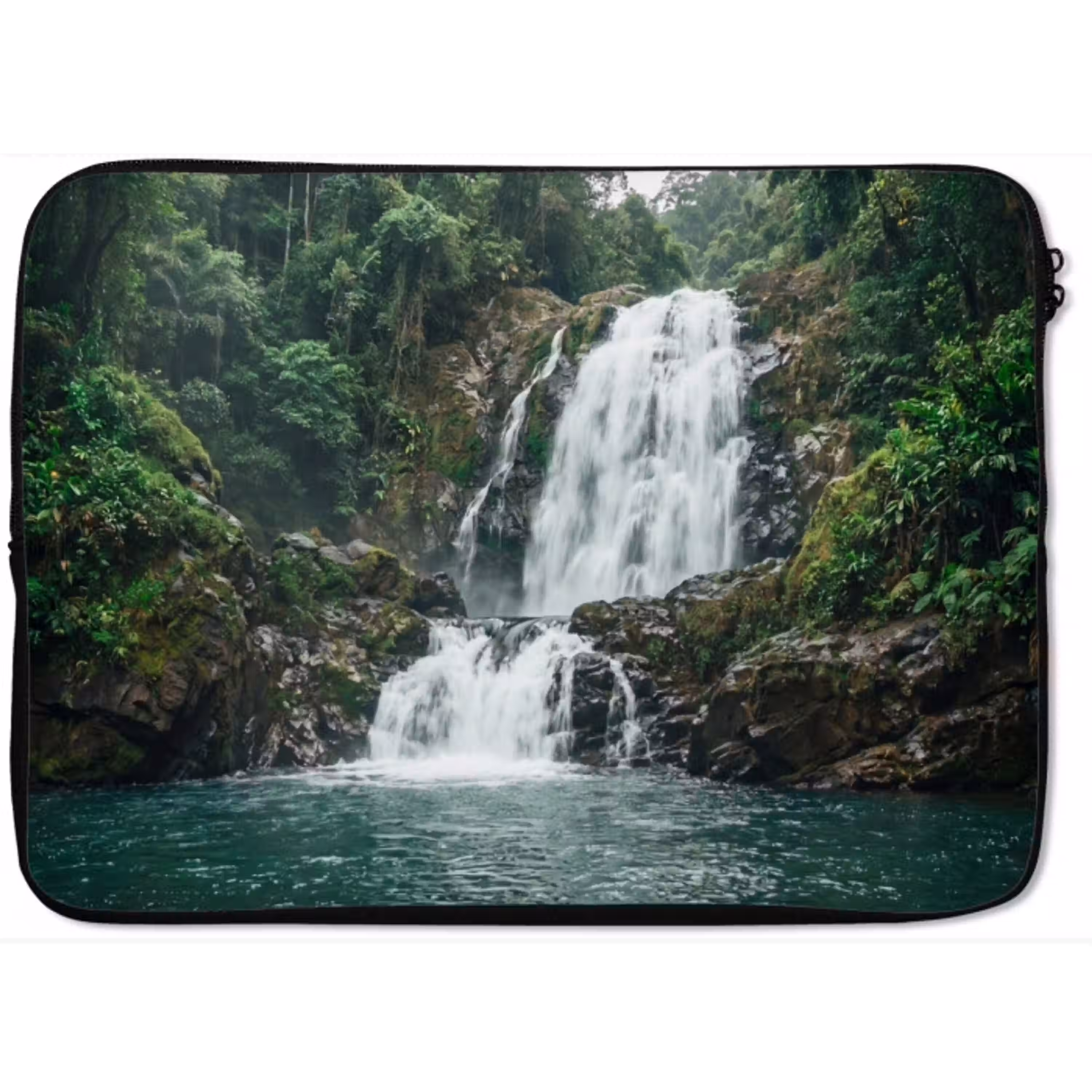 Waterval - Bos - Natuur - Groen laptophoes neopreen klein -zkaufland3dotto