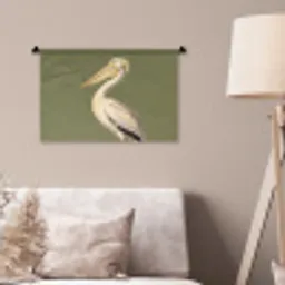 Pelikaan - Wit - Vogel - Klassiek - Natuur Wandkleed katoen klein -sfeer4