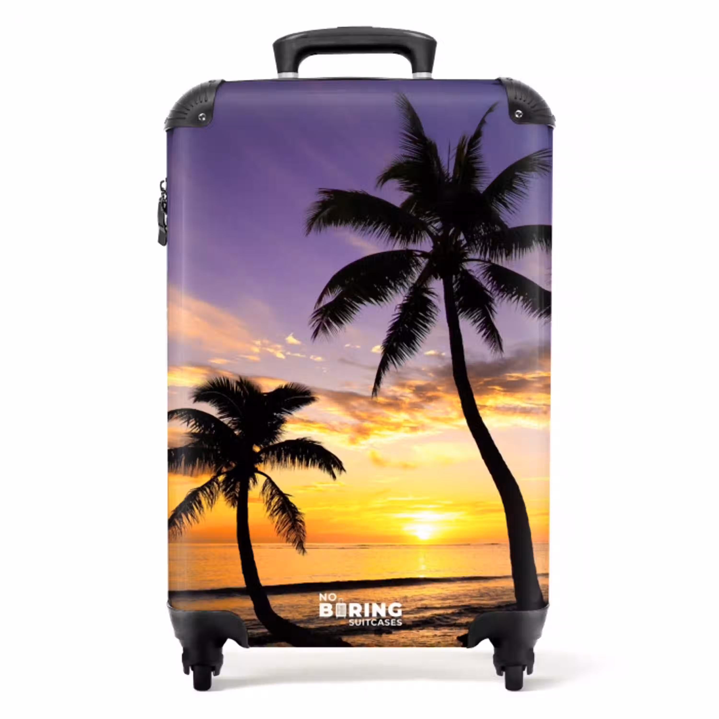 Palmbomen bij zonsondergang NBS - Handbagage koffer - Unisex middel -productfoto_recht