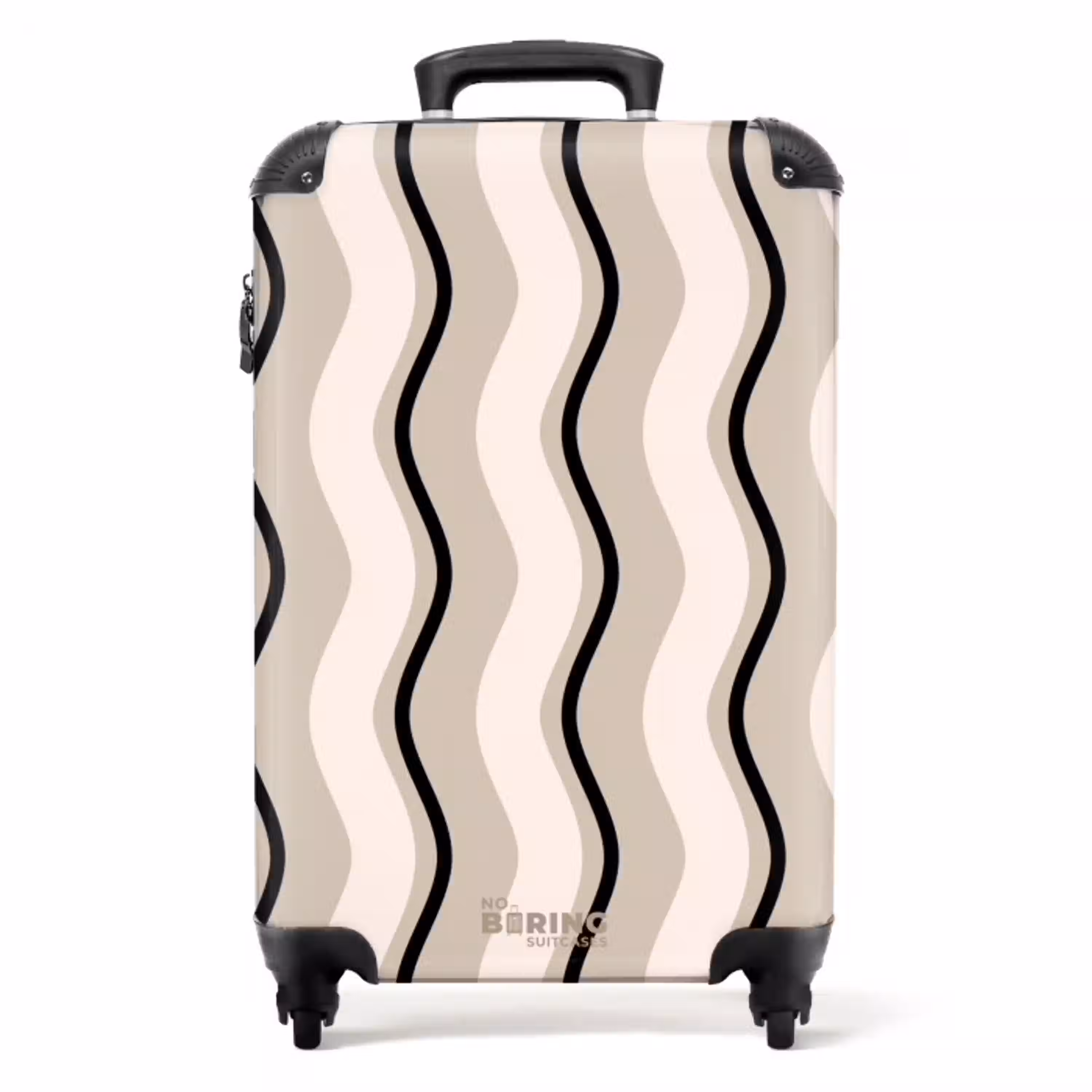Verticale golven in crème tinten NBS - Handbagage koffer - Unisex middel -productfoto_recht
