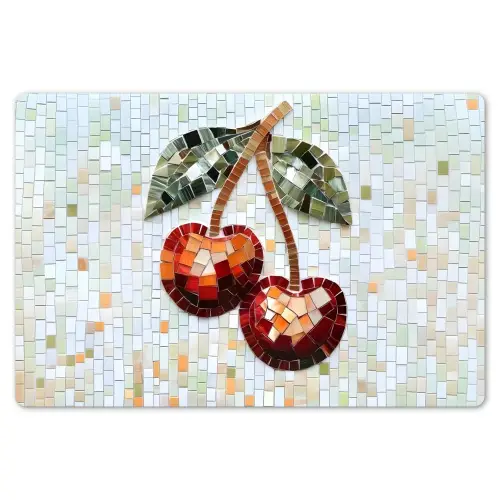Kersen - Rood - Mozaïek - Blaadjes Placemat vinyl groot -zzsfeer1_Kitchenyeah-website