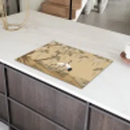 Kraanvogels - Water - Beige Inductie beschermer vinyl 3mm klein -sfeer8