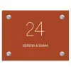 Roestbruin - Klassiek Naambord Rechthoek middel -3d