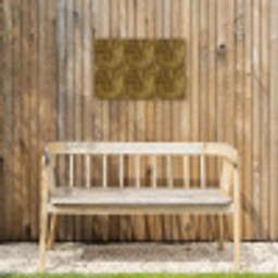 Organisch - Lijnen - Goud Tuinposter op houten frame 2 cm dik klein 845 -sfeer4