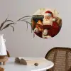 Kerst - Kerstman - Winter - Open Haard Wandcirkel behangsticker klein -sfeer3