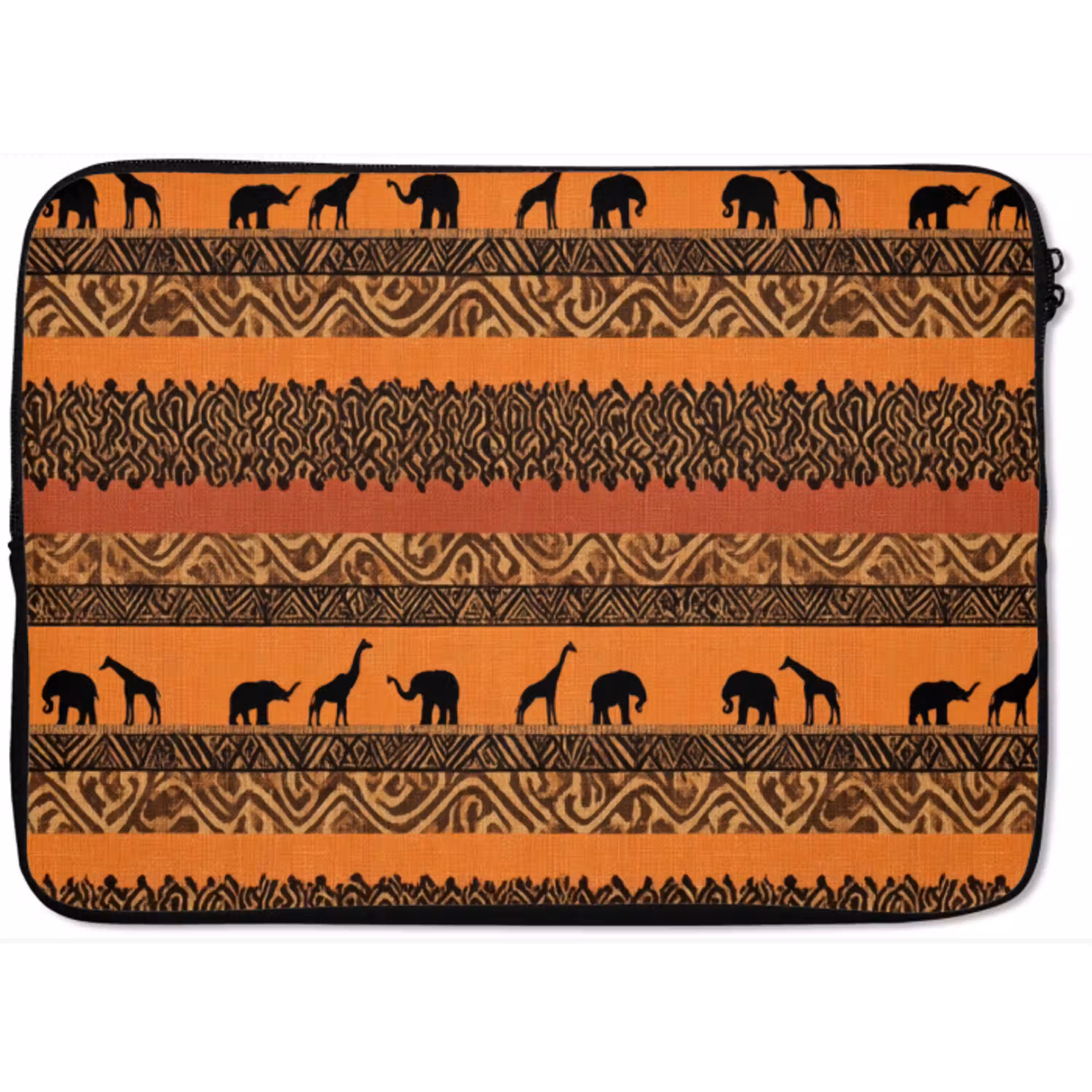 Oranje - Safari - Afrikaans - Dieren - Patroon laptophoes neopreen klein 279 -zkaufland3dotto