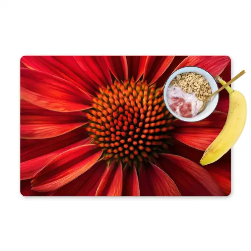 Close up - Bloem- Rood Placemat vinyl groot -zzzproduct_Kitchenyeah-website